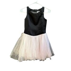Milly Minis Black 'Satin' Pink Tulle Dress, GUC, Sz 10 (10B)